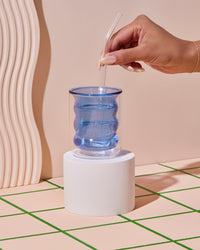 Double Wall Groovy Cup in Blue