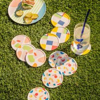 The Poketo Bamboo Tabletop Set in a picnic setting.