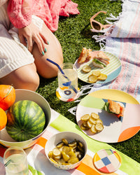 Bamboo Dinner Plates in a picnic setting