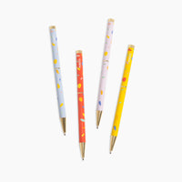 The PK Pattern Twist Pens Set of 4 on a white background. 