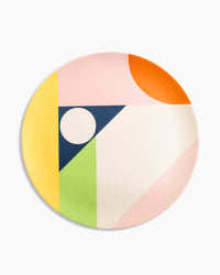 The Poketo Planes Bamboo Dinner Plate on a white background.