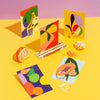 Tutti Frutti Postcards with magnet acrylic stands