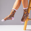 Poketo Sheer Socks in Fragments on model