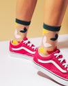Poketo Sheer Socks in Fronds on model in shoe