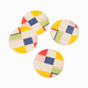 Set of 4 bamboo coasters in Colorblock