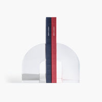 Set of bookends holding up two planners