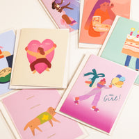 Greeting Card Collection on a grey background. 