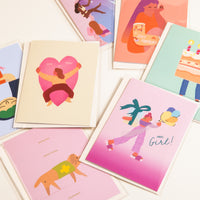 Greeting Card Collection on a grey background. 