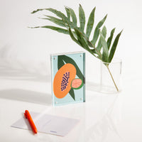 Acrylic Photo Frame in Small on a table setting.