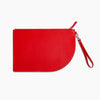 Poketo Red Curve Clutch on a white background. 