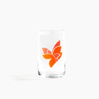 Poketo Drinking Glass in Flora on a white background. 