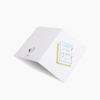 Forgot Your Birthday Card opened on a grey background. 