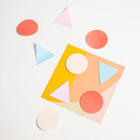 Geometry Sticky Notes in Warm on a white background. 