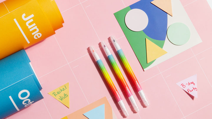 Poketo products on a pink background. 