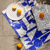 Poketo Home Linen Tea Towels in Blue Grid and Shapes