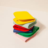 Dome Wallet Collection Colors Yellow Mint Red Blue Green Pink Stacked