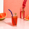 Glass straw in drink
