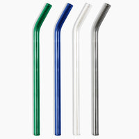 Glass Straws Eco Friendly Reusable Blue Green Grey