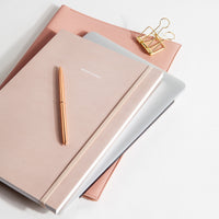 Large Minimalist Folio Blush 13" Laptop Organizer with Project Planner, Clip, and pen