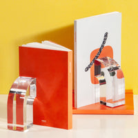 Pair of bookends with notebooks