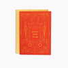 Lunar New Year Card Red Yellow Gold
