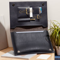 Large Minimalist Folio Navy 13" Laptop Organizer