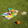 Set of linen tea towels in Stripes & Boulders