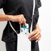 Phone Crossbody in gray on a model
