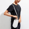 Phone Crossbody in gray on model