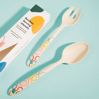 Poketo Bamboo Serving Utensils with packaging