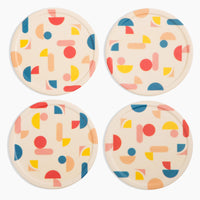 Set of 4 Poketo Bamboo Coasters in Chips