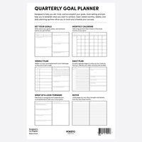 Quarterly goal planner instruction sheet