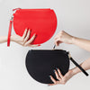 3/4 Moon Clutch in Red and Black 